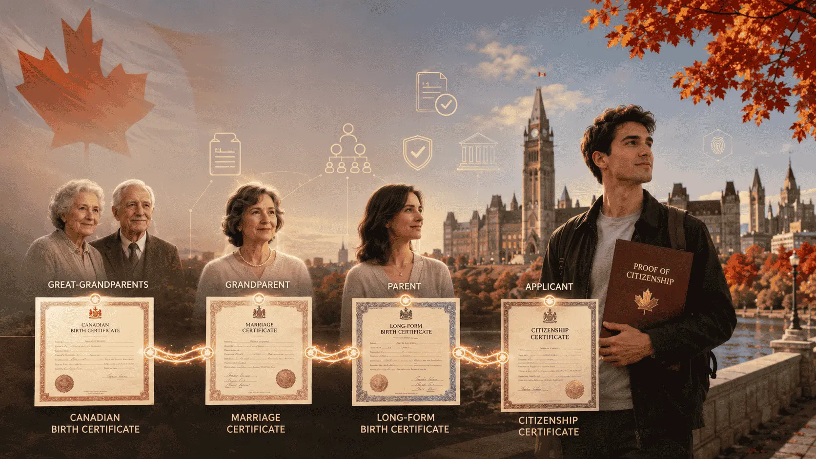 A Canadian Grandparent Isn't Enough for Citizenship by Descent. You Need the Whole Chain 2 canadian citizenship by descent family chain.webp