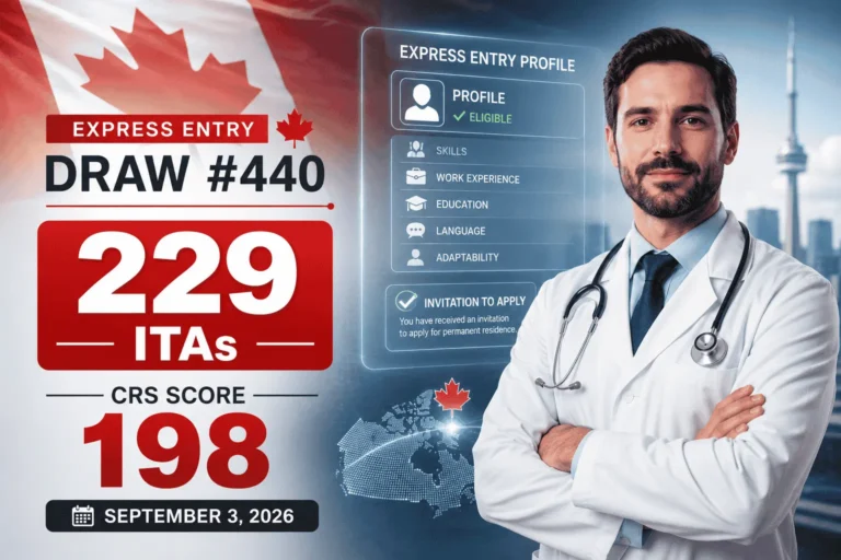 Canada Express Entry Draw 440 inviting 229 physicians at CRS score 198